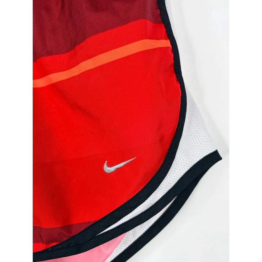 Nike Women's Red Colorblock Running Shorts Mesh Athletic Workout